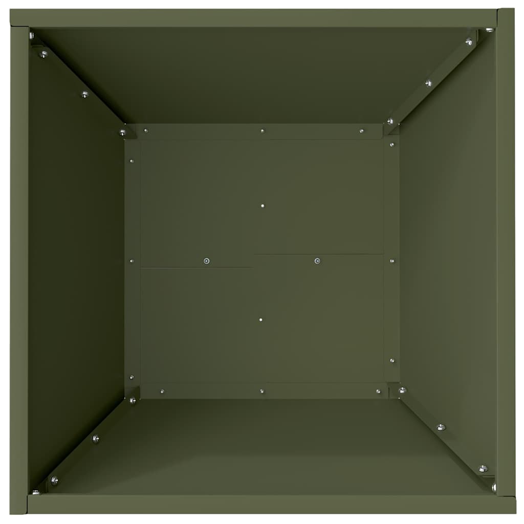 vidaXL Doniczka ogrodowa Zielony oliwkowy 40 x 40 x 15 cm