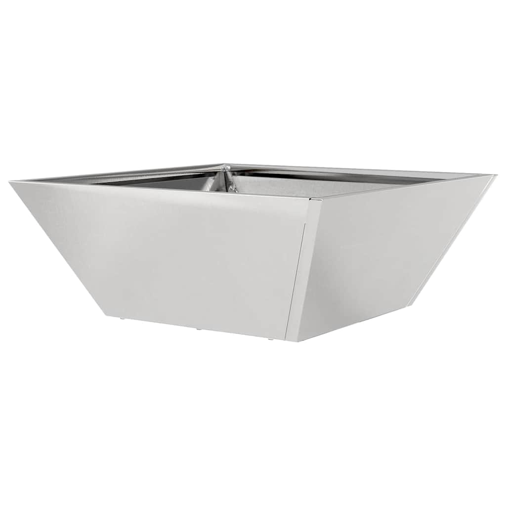 vidaXL Doniczka ogrodowa Srebrny 40 x 40 x 15 cm Stal nierdzewna