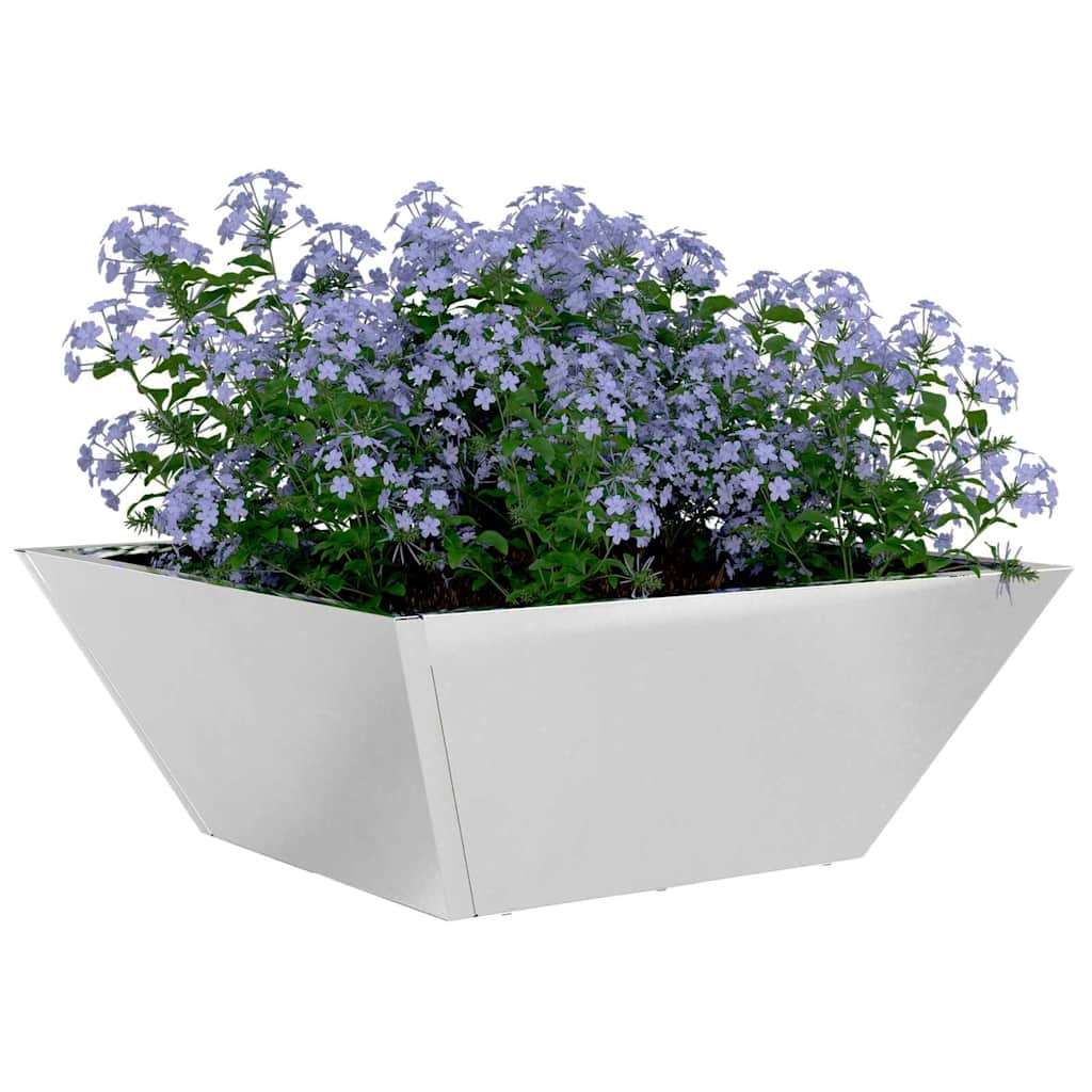 vidaXL Doniczka ogrodowa Srebrny 40 x 40 x 15 cm Stal nierdzewna