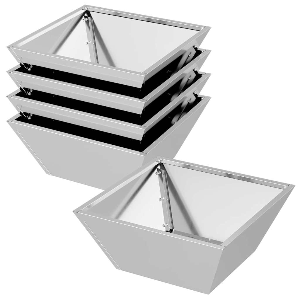 vidaXL Doniczka ogrodowa 5 pcs Srebrny 40 x 40 x 15 cm