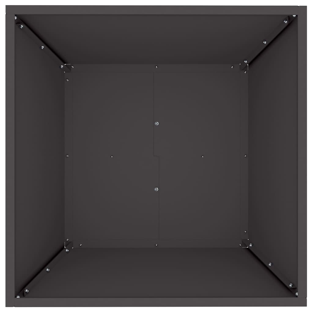 vidaXL Doniczka ogrodowa Czarny 50 x 50 x 15 cm Stal zimnogięta