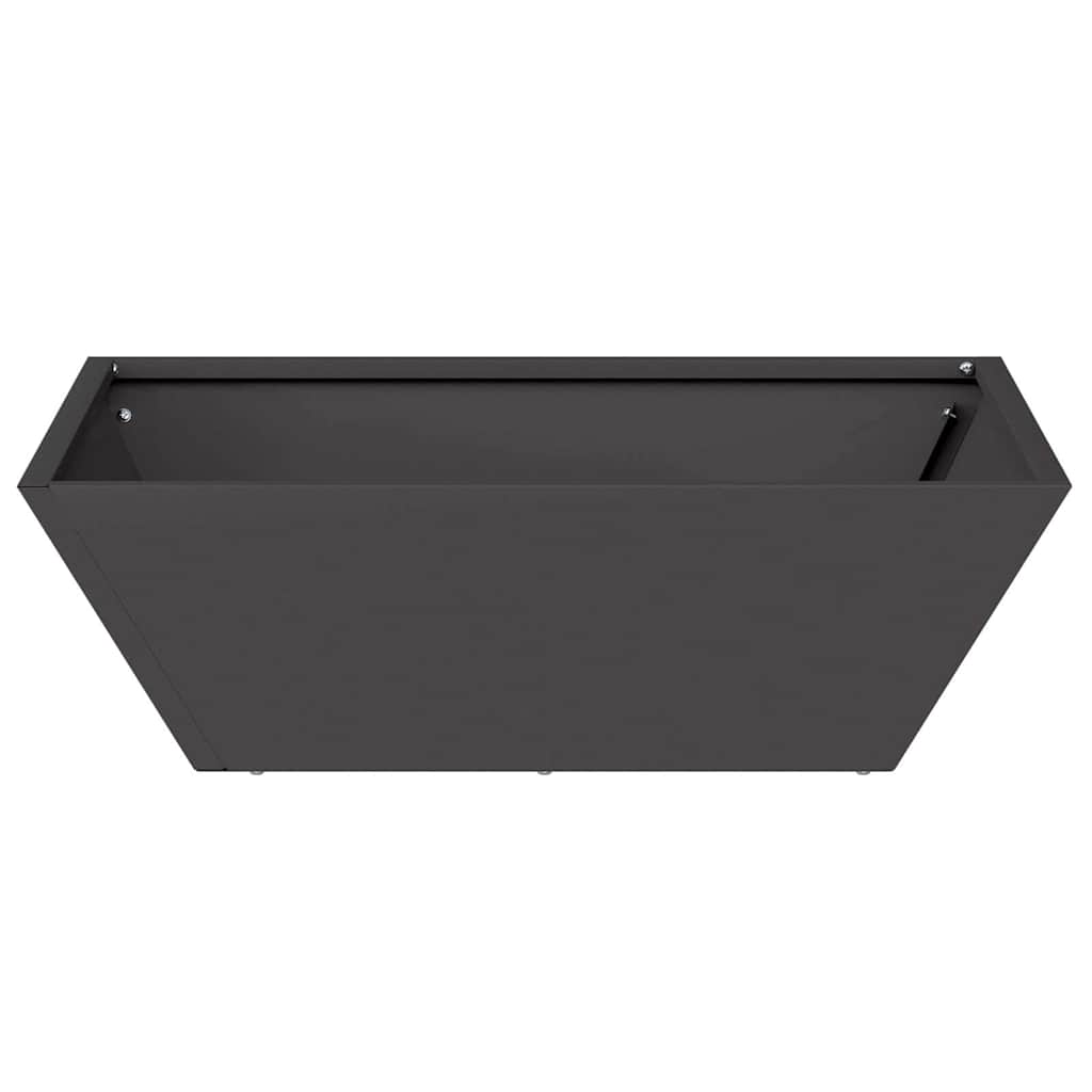 vidaXL Doniczka ogrodowa 5 pcs Czarny 50 x 50 x 15 cm Stal zimnogięta