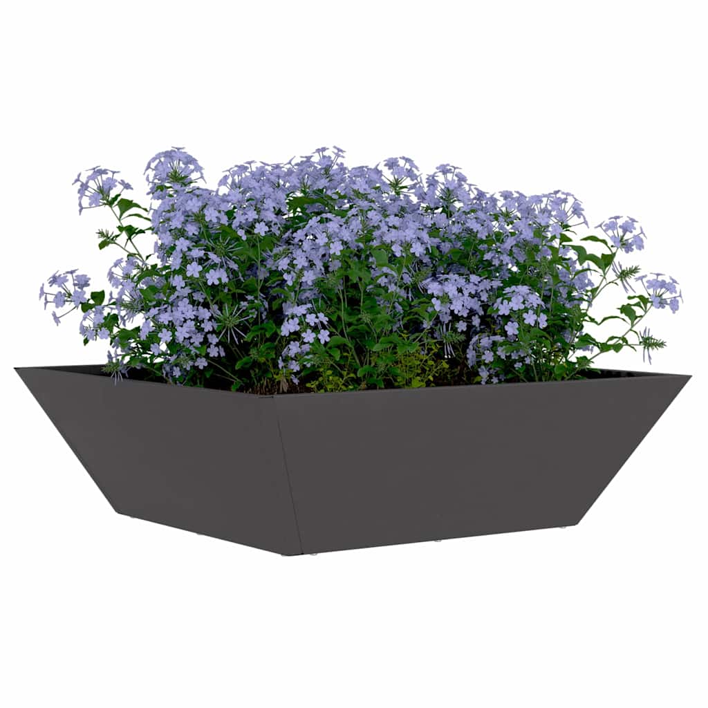 vidaXL Doniczka ogrodowa 5 pcs Czarny 50 x 50 x 15 cm Stal zimnogięta