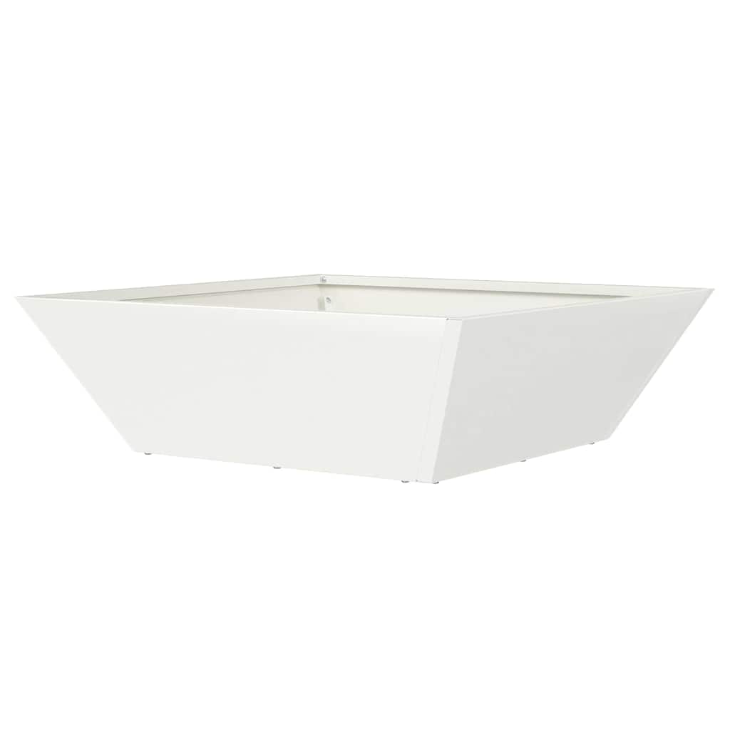 vidaXL Doniczka ogrodowa Biały 50 x 50 x 15 cm Stal zimnogięta