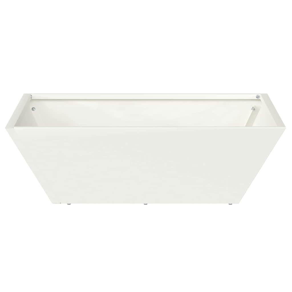 vidaXL Doniczka ogrodowa Biały 50 x 50 x 15 cm Stal zimnogięta