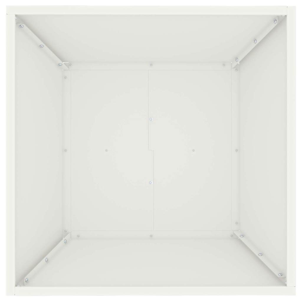 vidaXL Doniczka ogrodowa Biały 50 x 50 x 15 cm Stal zimnogięta