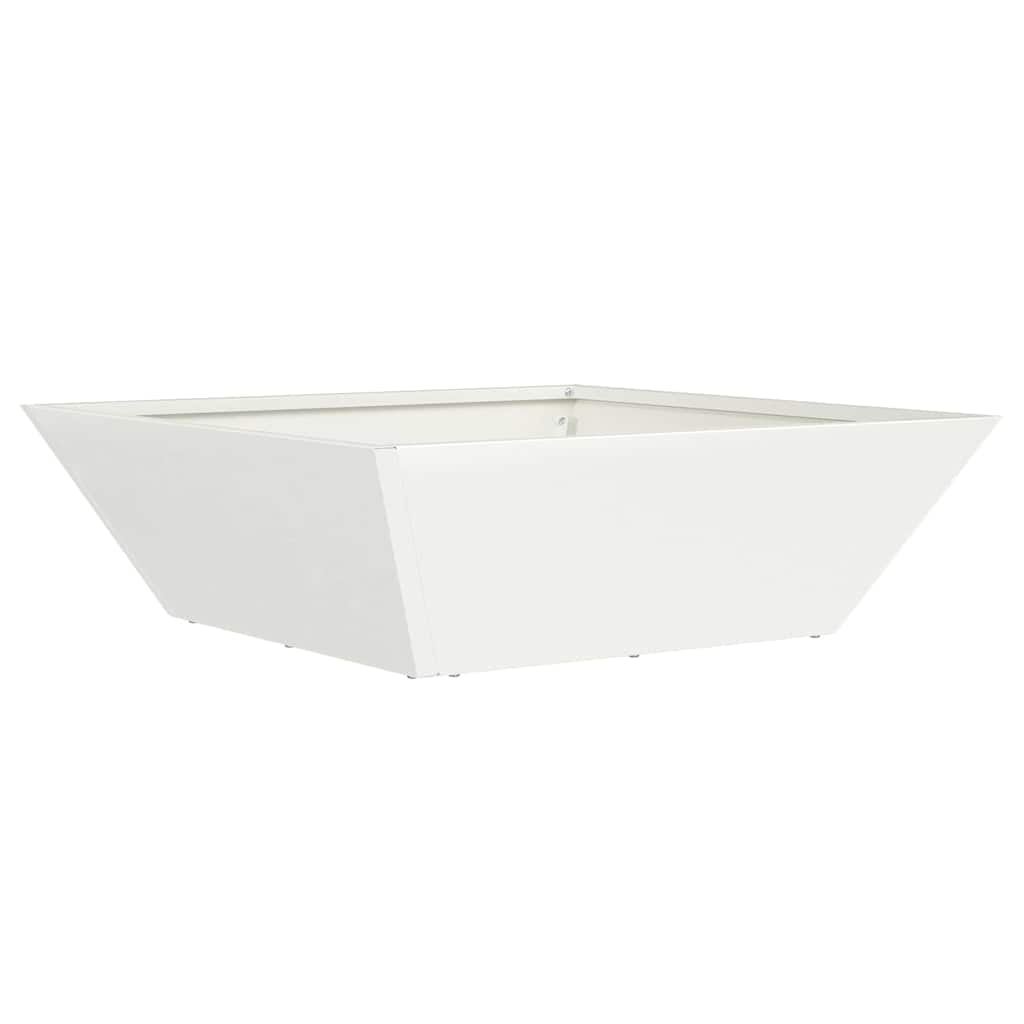 vidaXL Doniczka ogrodowa 5 pcs Biały 50 x 50 x 15 cm Stal zimnogięta