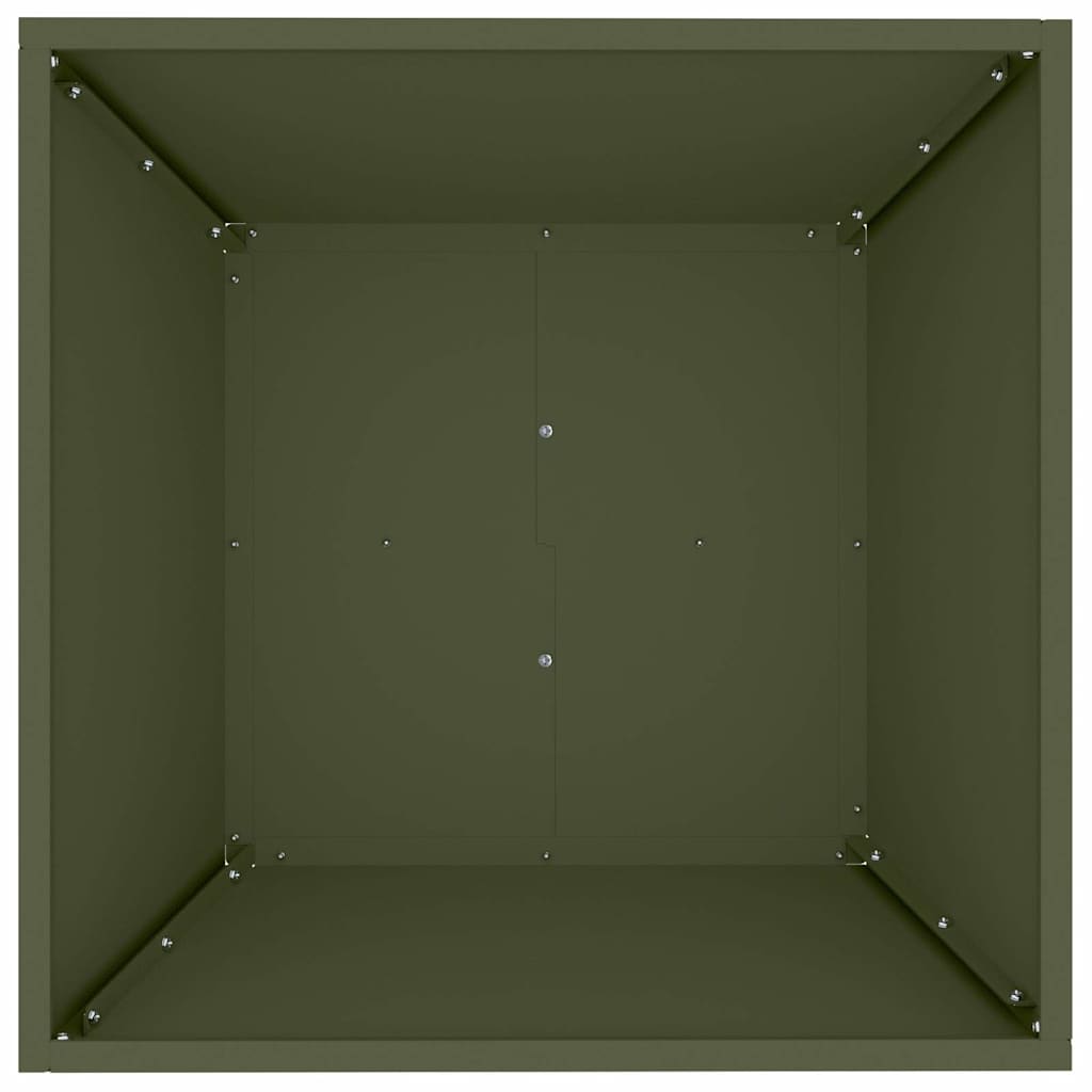 vidaXL Doniczka ogrodowa Zielony oliwkowy 50 x 50 x 15 cm