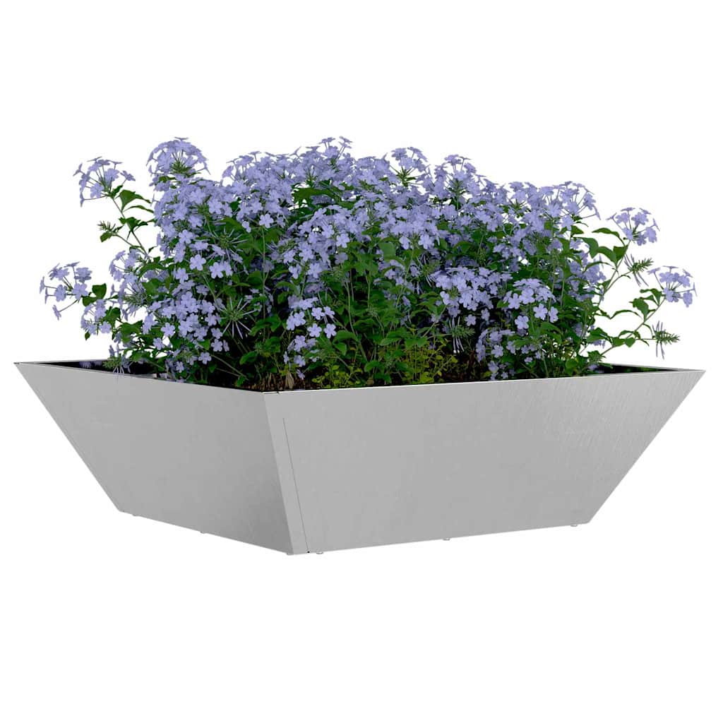 vidaXL Doniczka ogrodowa Srebrny 50 x 50 x 15 cm Stal nierdzewna