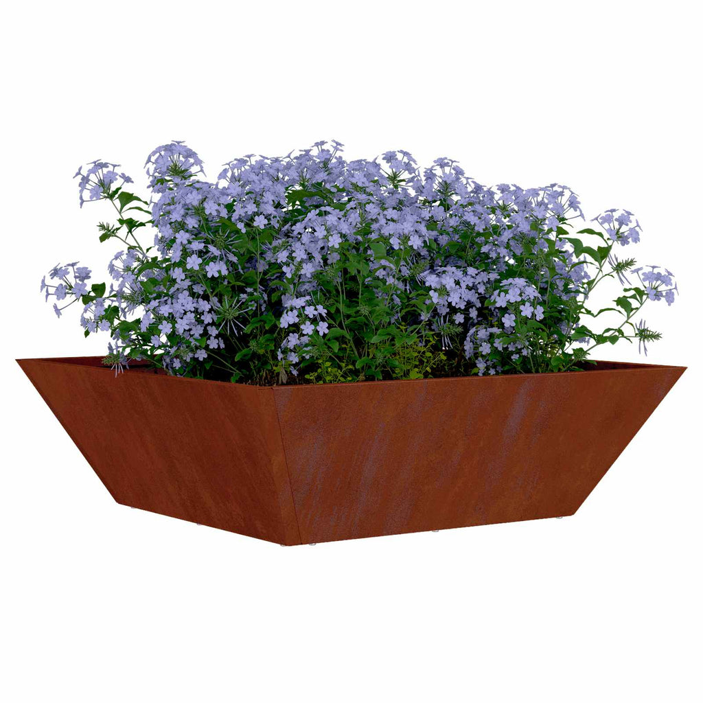 vidaXL Doniczka ogrodowa 5 pcs Rdzawy 50 x 50 x 15 cm