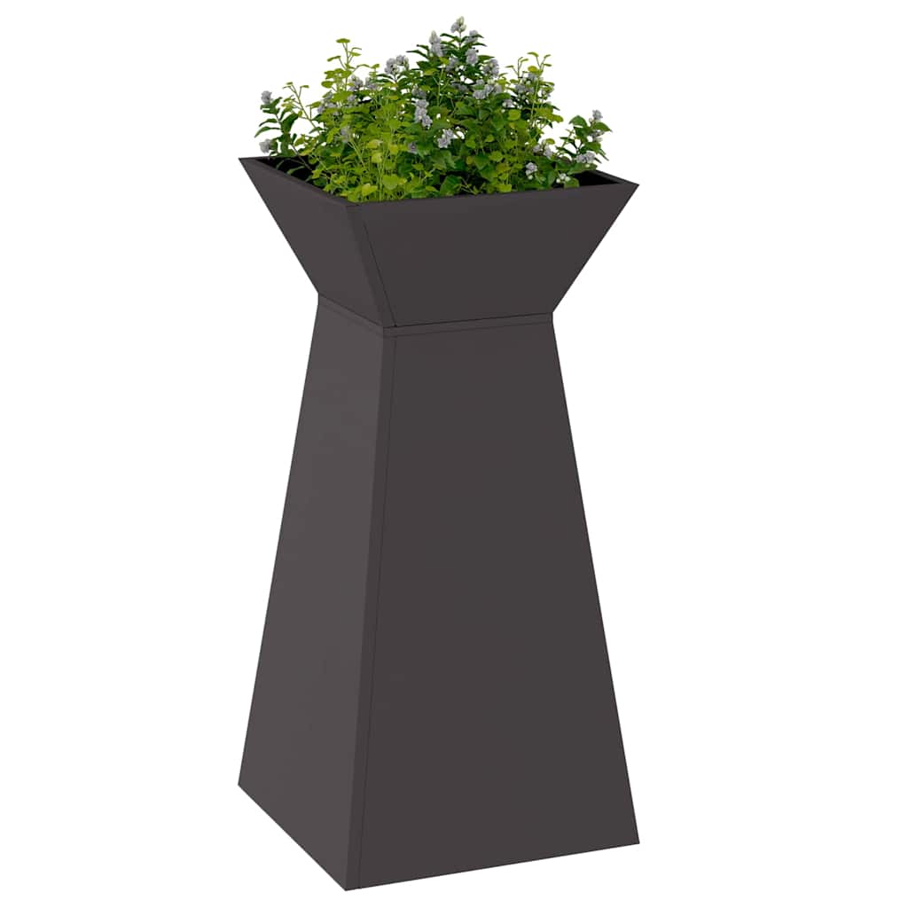 vidaXL Donica słupowa Czarny 35 x 35 x 73 cm