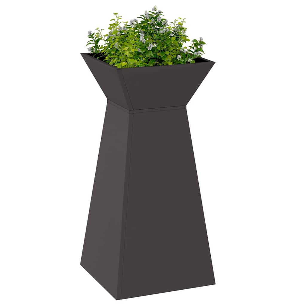vidaXL Donica słupowa 2 pcs Czarny 35 x 35 x 73 cm