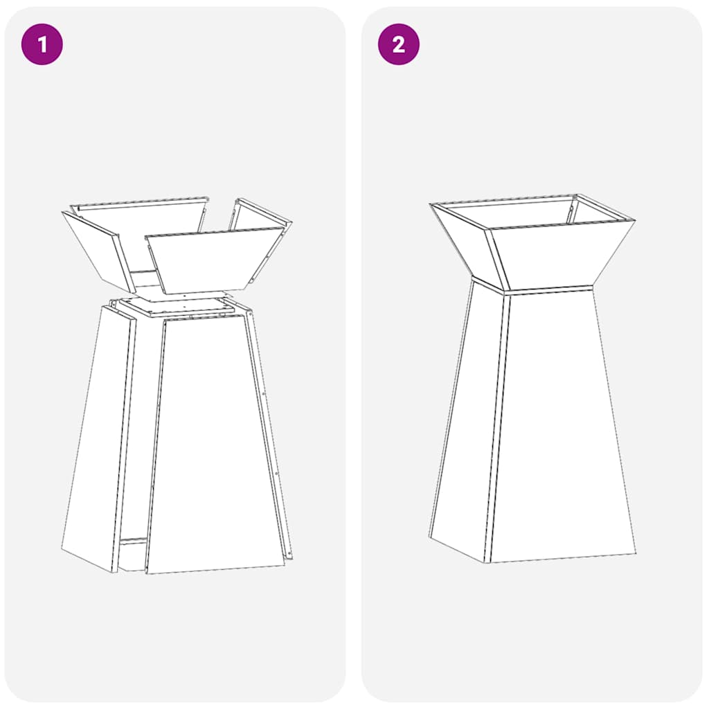 vidaXL Donica słupowa 2 pcs Biały 35 x 35 x 73 cm