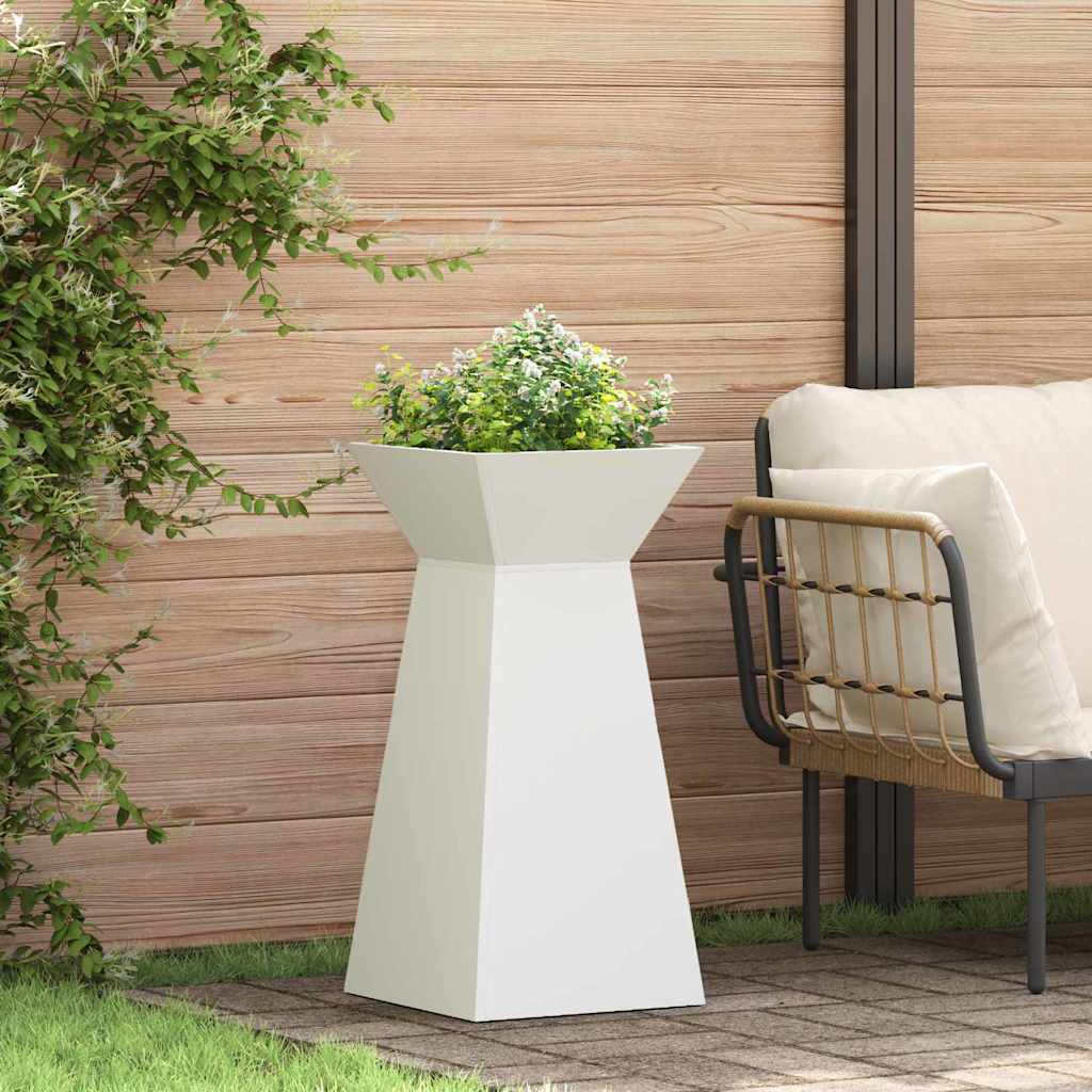 vidaXL Donica słupowa 2 pcs Biały 35 x 35 x 73 cm