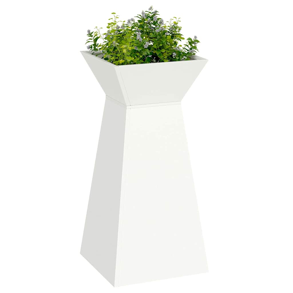 vidaXL Donica słupowa 2 pcs Biały 35 x 35 x 73 cm