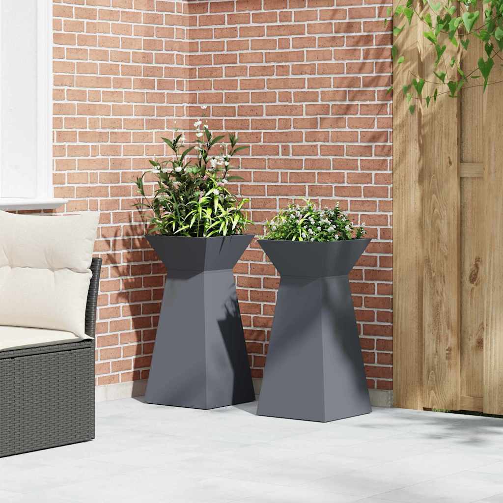 vidaXL Donica słupowa 2 pcs Antracyt 35 x 35 x 73 cm