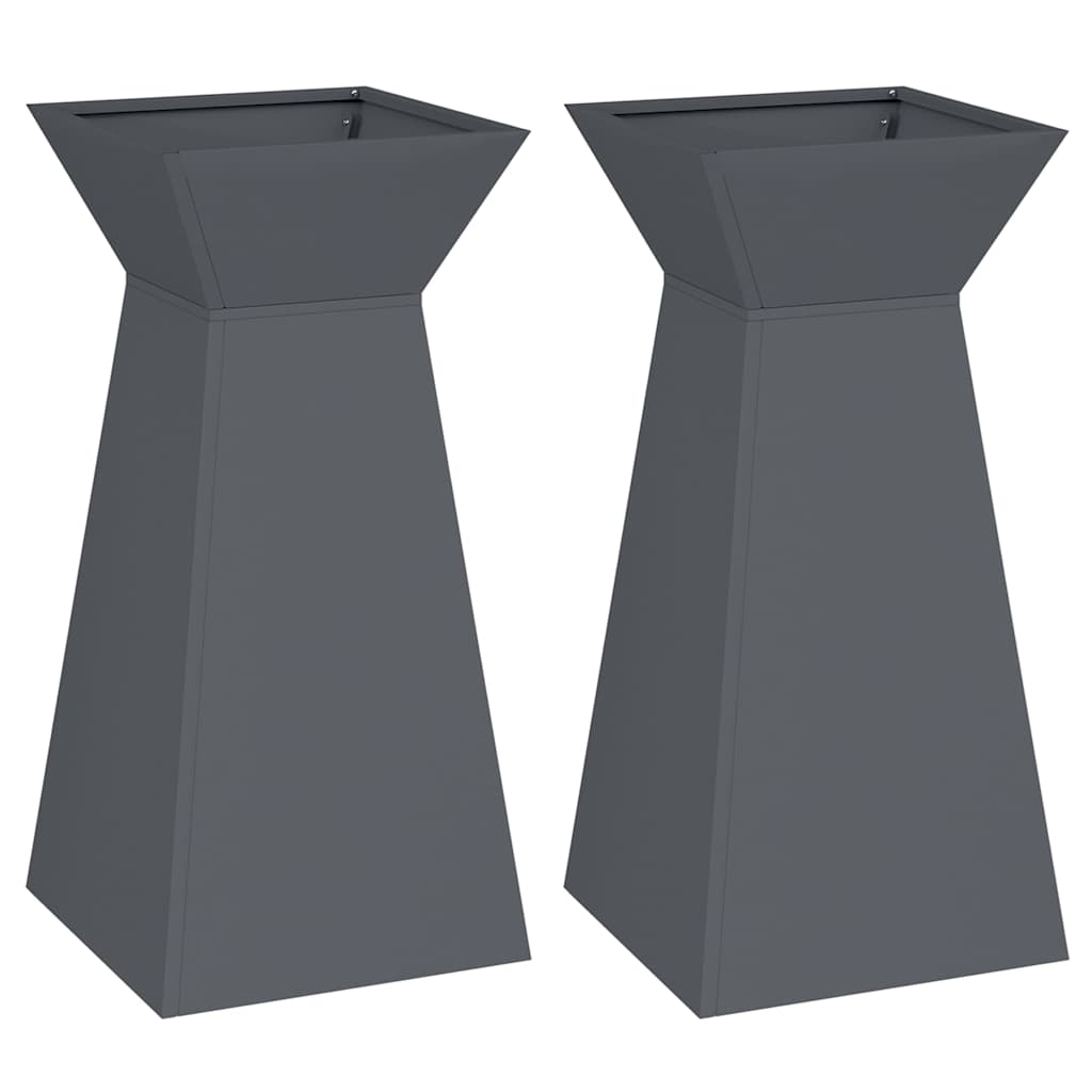 vidaXL Donica słupowa 2 pcs Antracyt 35 x 35 x 73 cm