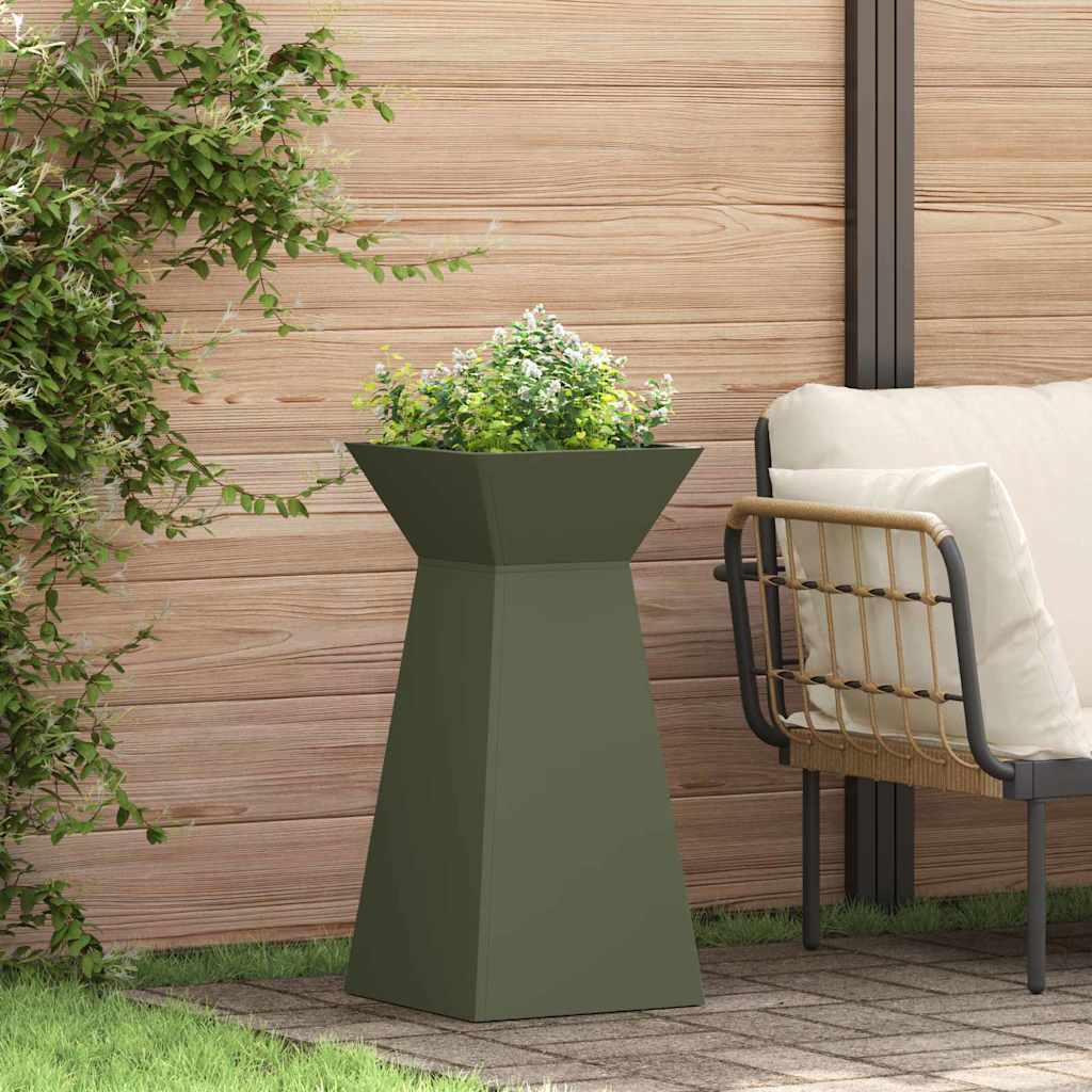 vidaXL Donica słupowa 2 pcs Oliwkowy 35 x 35 x 73 cm