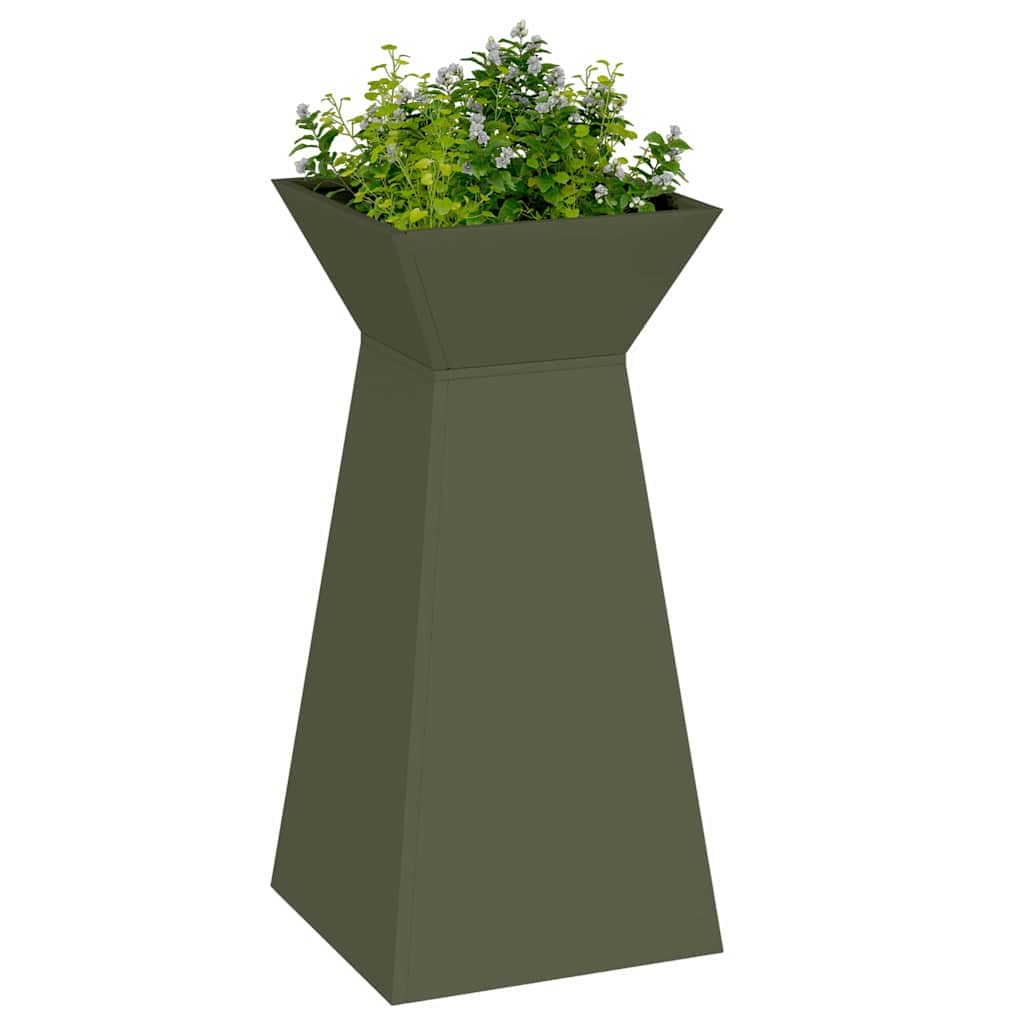 vidaXL Donica słupowa 2 pcs Oliwkowy 35 x 35 x 73 cm
