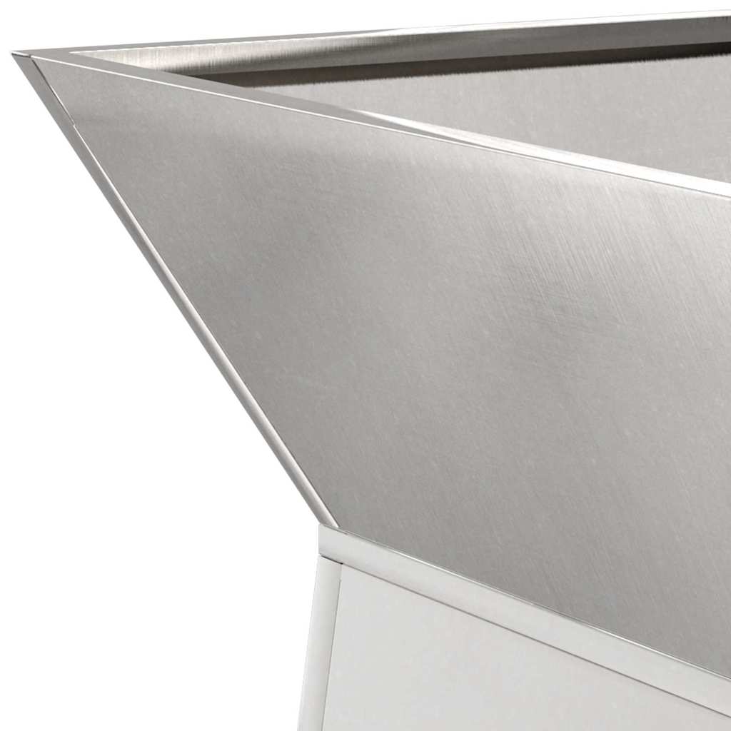vidaXL Donica słupowa Srebrny 35 x 35 x 73 cm Stal nierdzewna