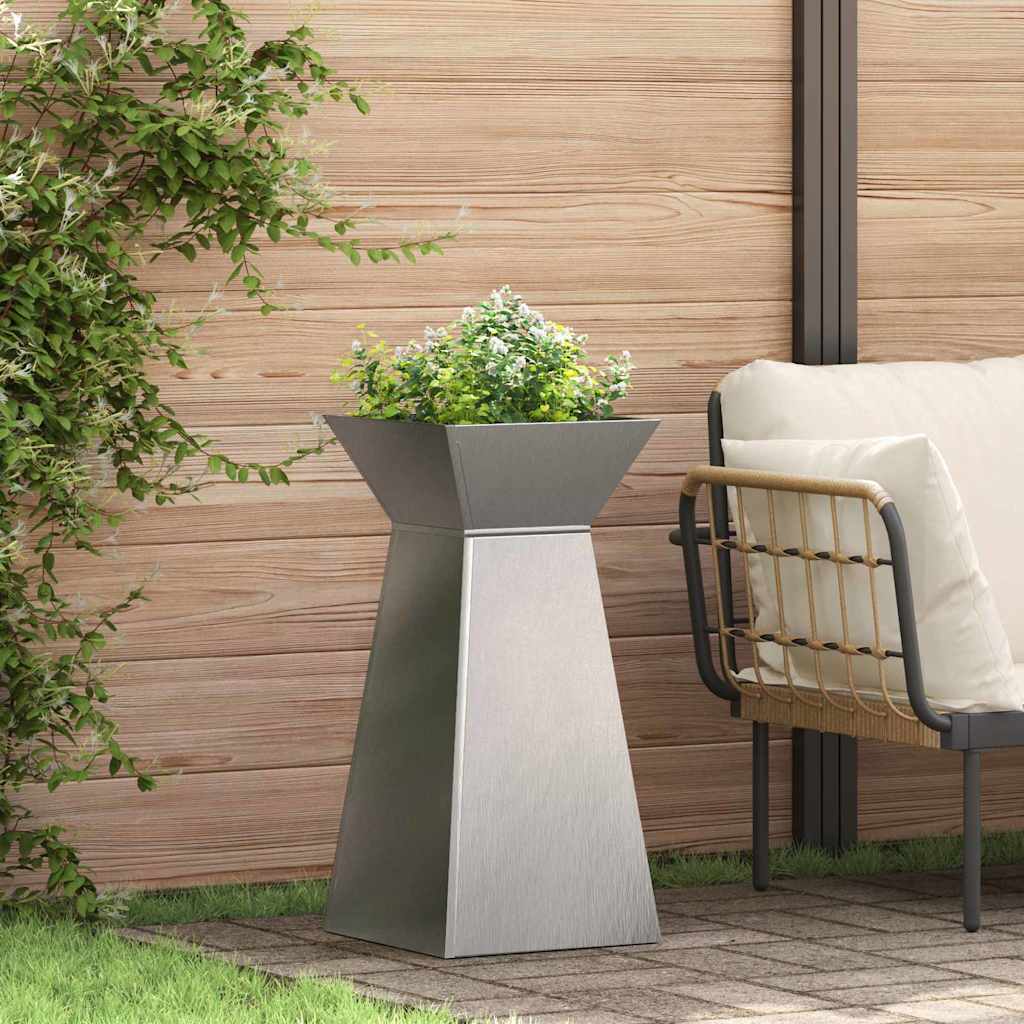 vidaXL Donica słupowa 2 pcs Srebrny 35 x 35 x 73 cm