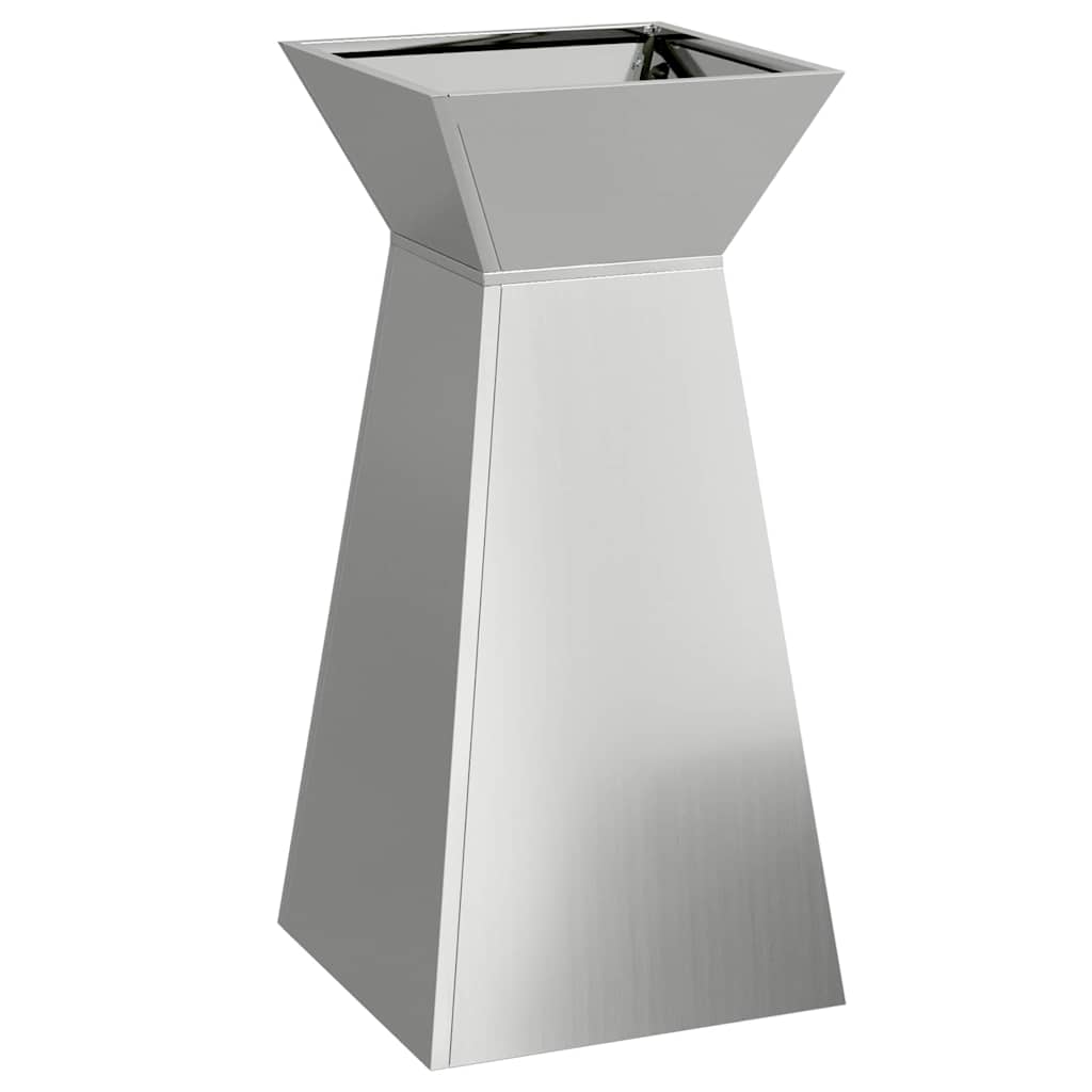 vidaXL Donica słupowa Srebrny 35 x 35 x 73 cm