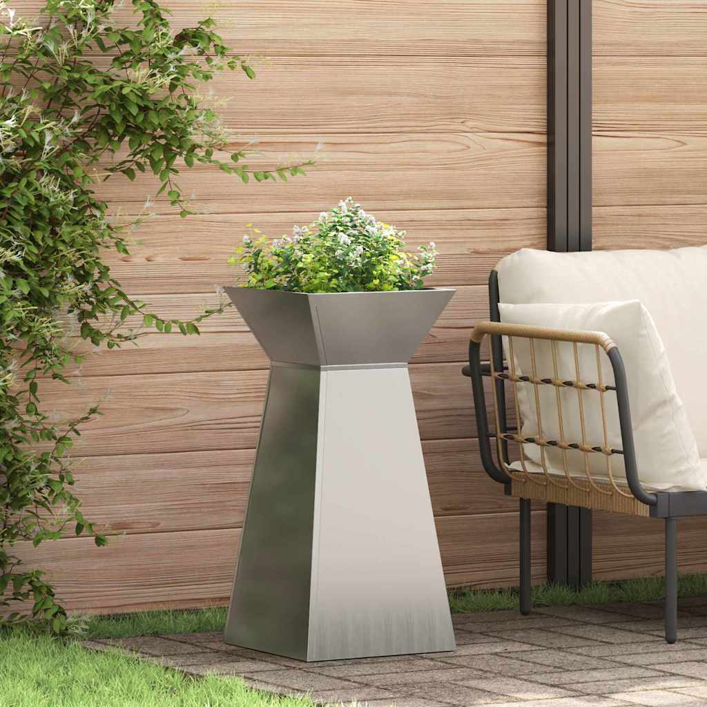 vidaXL Donica słupowa 2 pcs Srebrny 35 x 35 x 73 cm