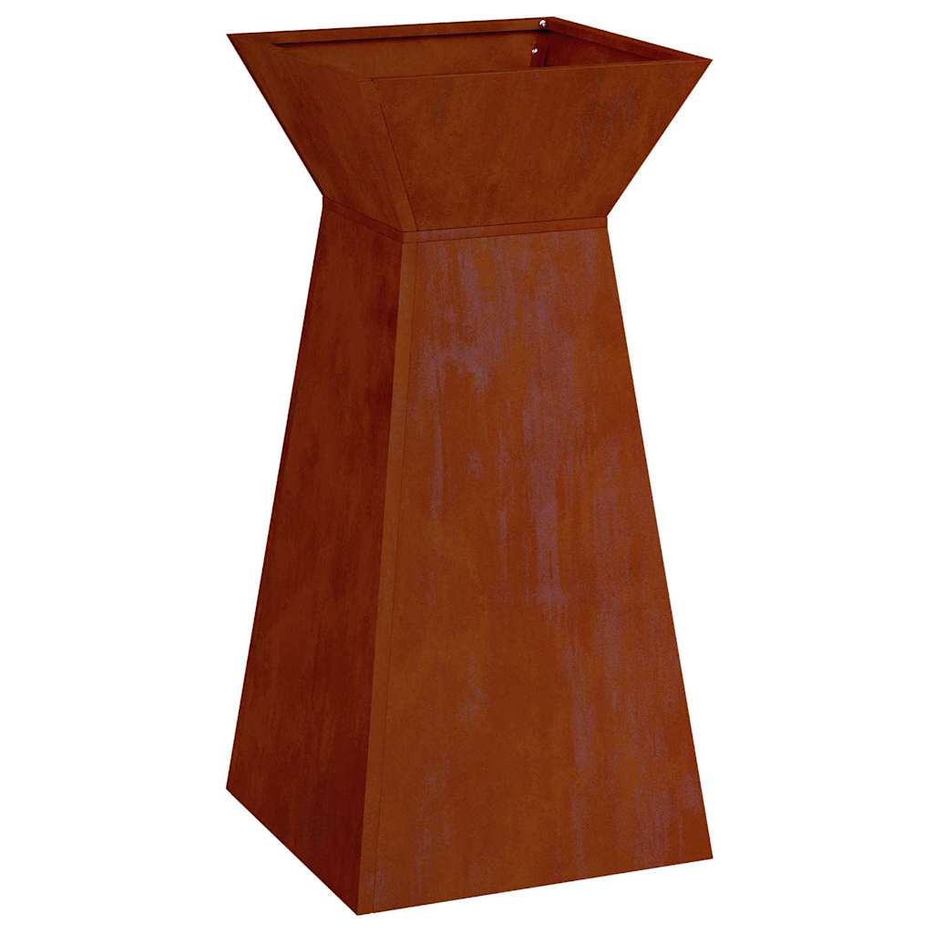 vidaXL Donica słupowa Srebrny 35 x 35 x 73 cm