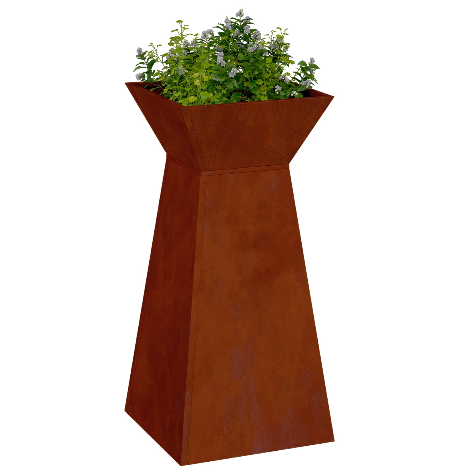 vidaXL Donica słupowa Srebrny 35 x 35 x 73 cm