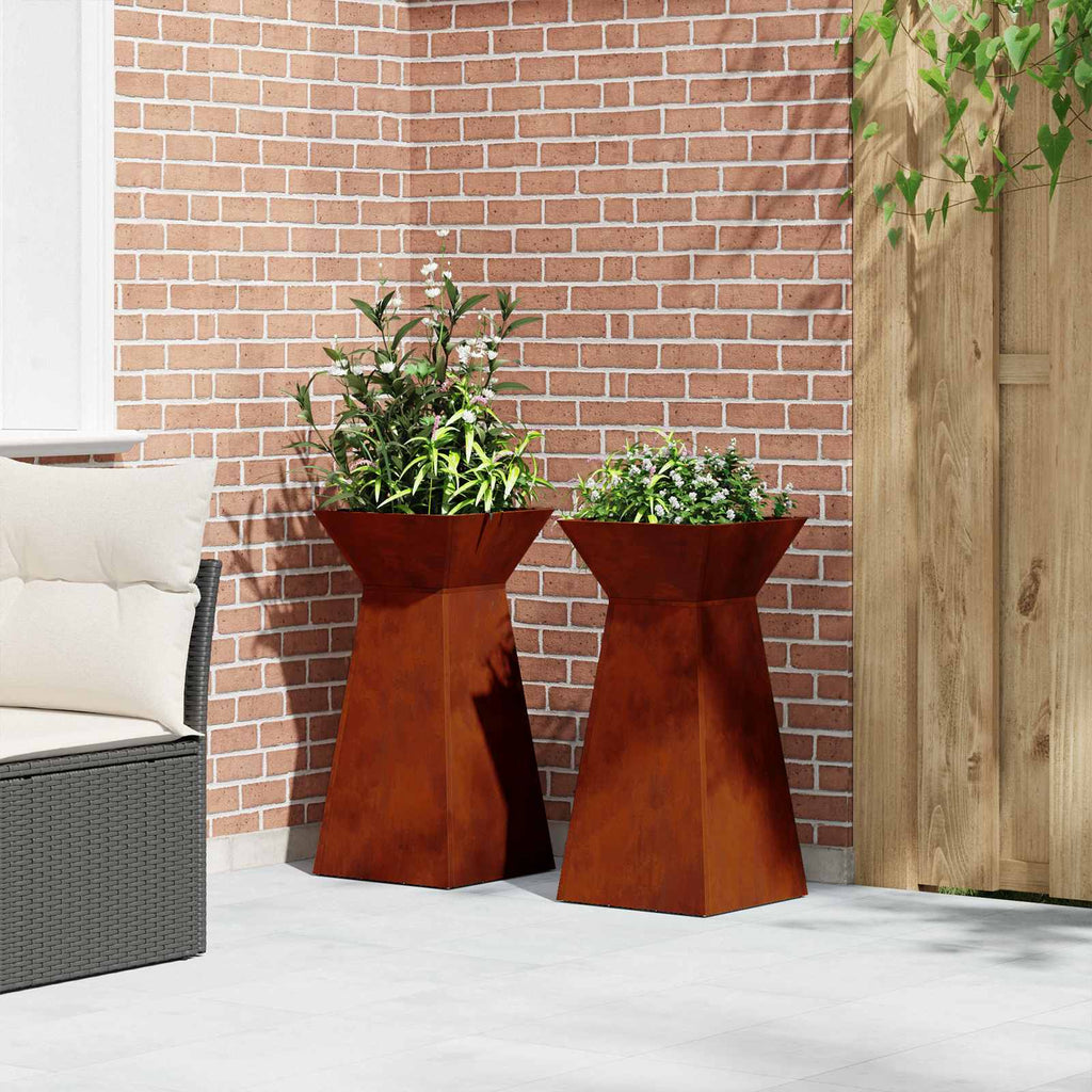 vidaXL Donica słupowa 2 pcs Srebrny 35 x 35 x 73 cm