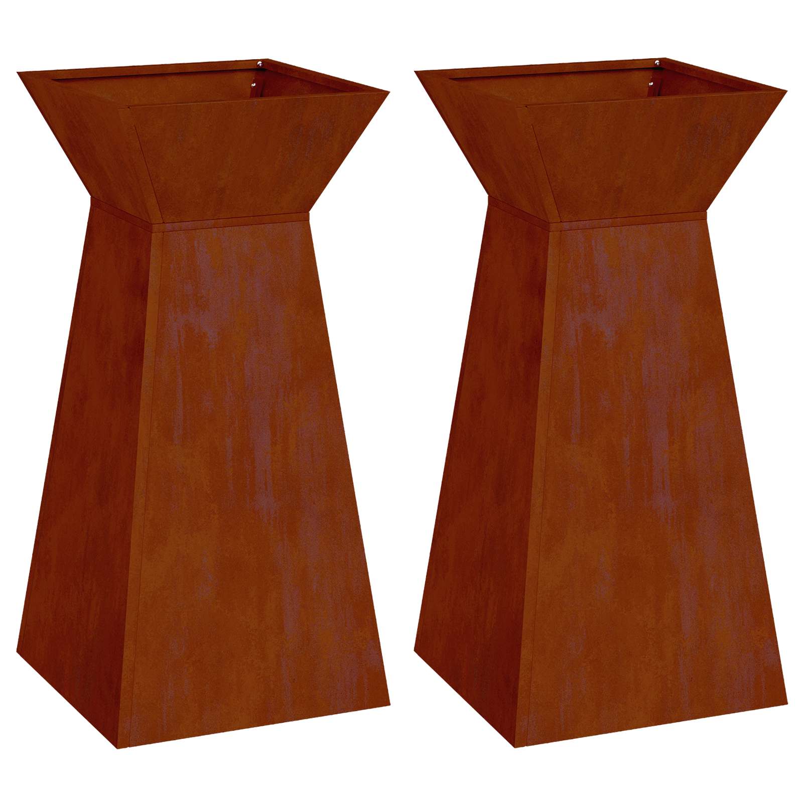 vidaXL Donica słupowa 2 pcs Srebrny 35 x 35 x 73 cm