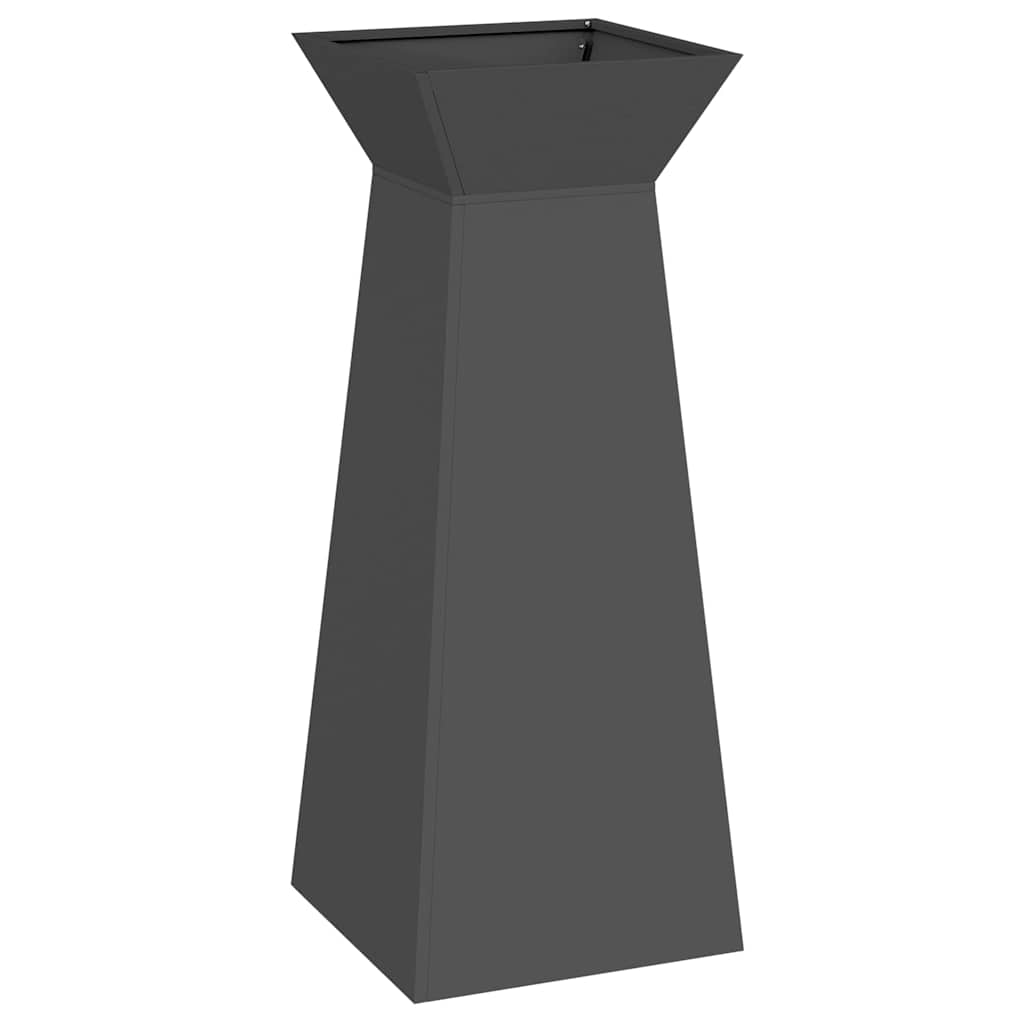 vidaXL Donica słupowa Czarny 40 x 40 x 100 cm