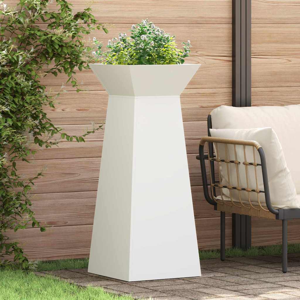 vidaXL Donica słupowa Biały 40 x 40 x 100 cm