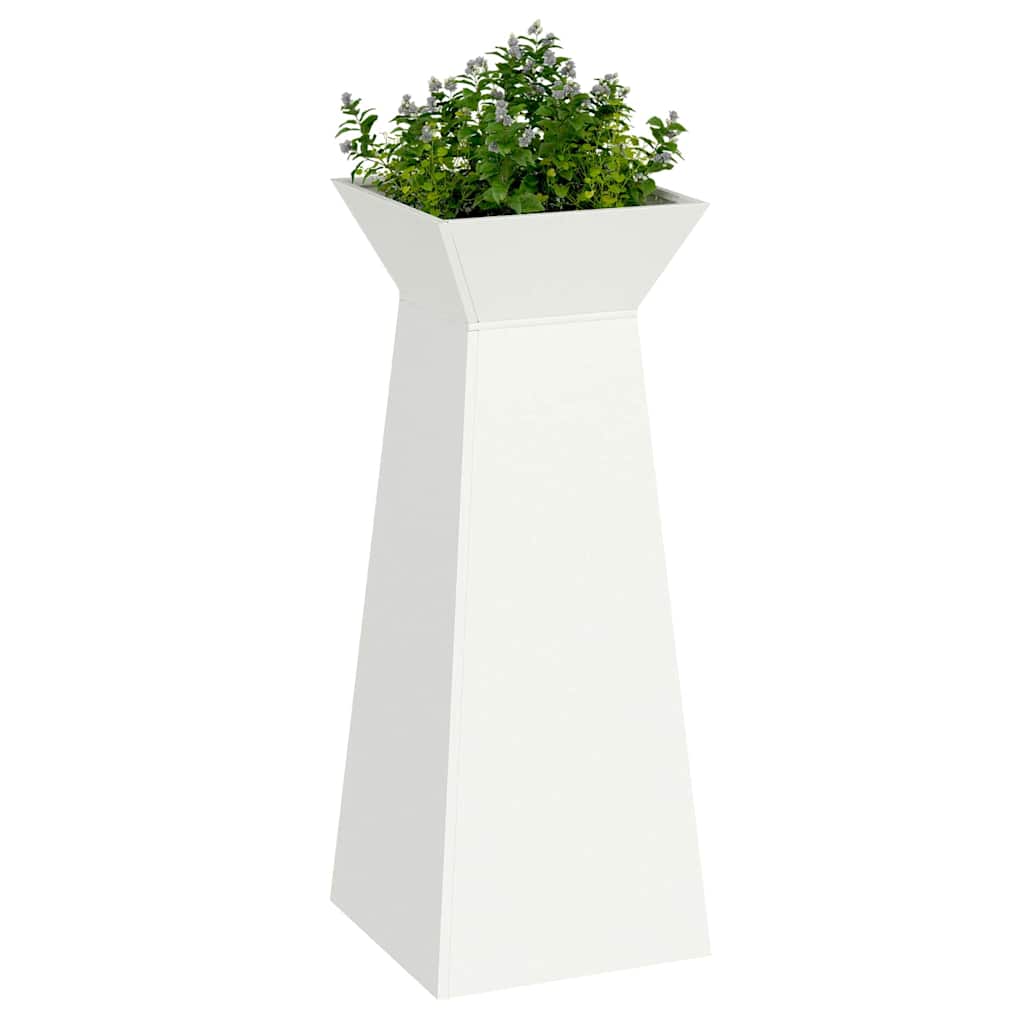 vidaXL Donica słupowa Biały 40 x 40 x 100 cm