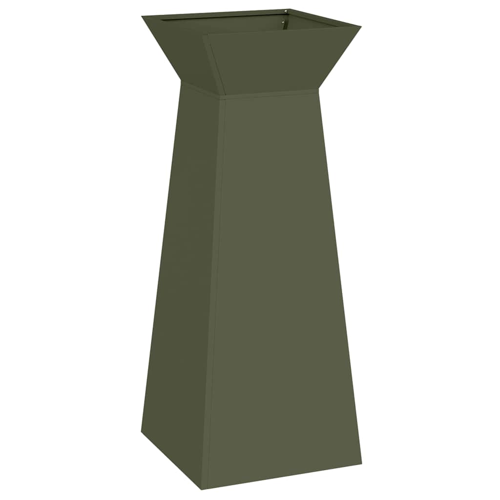 vidaXL Donica słupowa 2 pcs Oliwkowy 40 x 40 x 100 cm