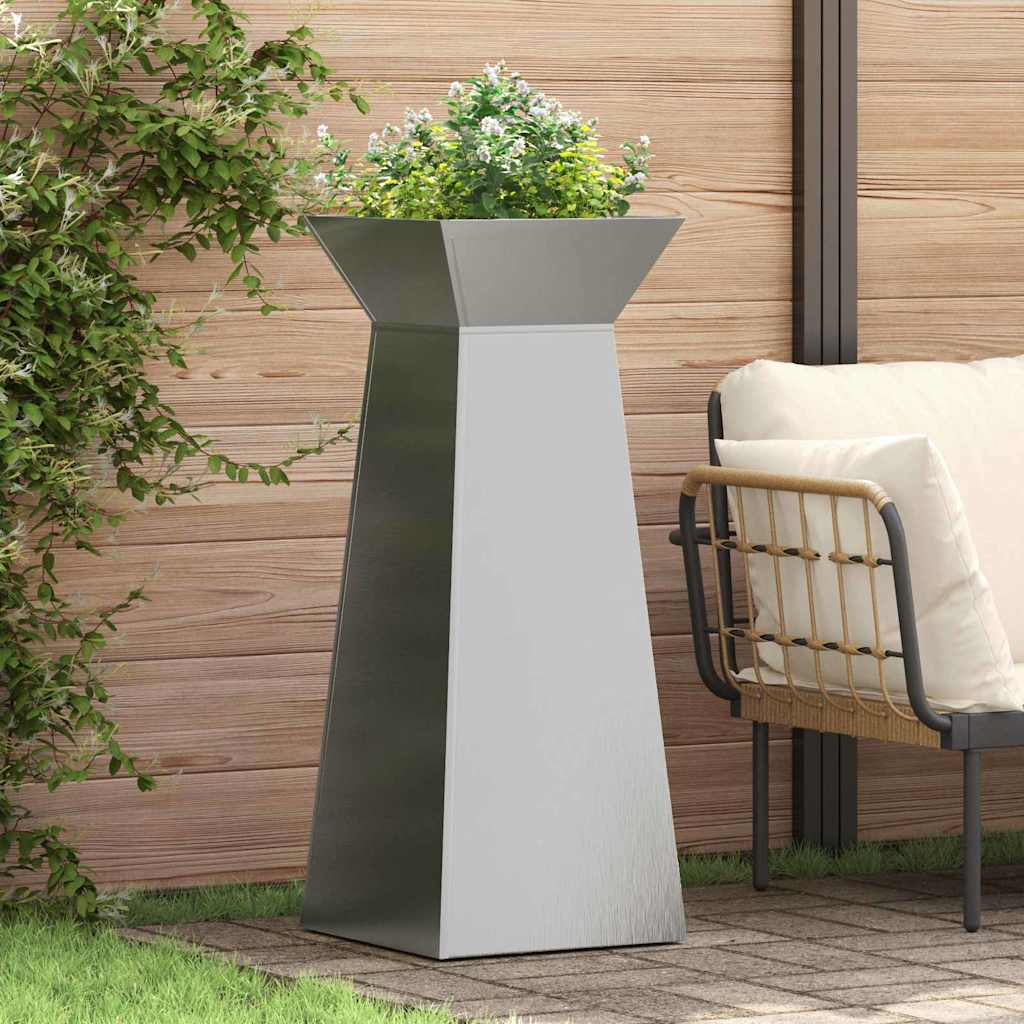 vidaXL Donica słupowa 2 pcs Srebrny 40 x 40 x 100 cm