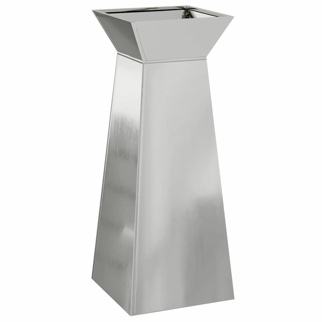 vidaXL Donica słupowa 2 pcs Srebrny 40 x 40 x 100 cm