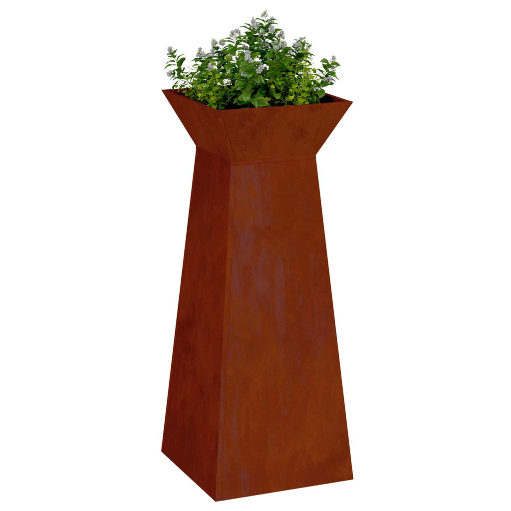 vidaXL Donica słupowa Srebrny 40 x 40 x 100 cm