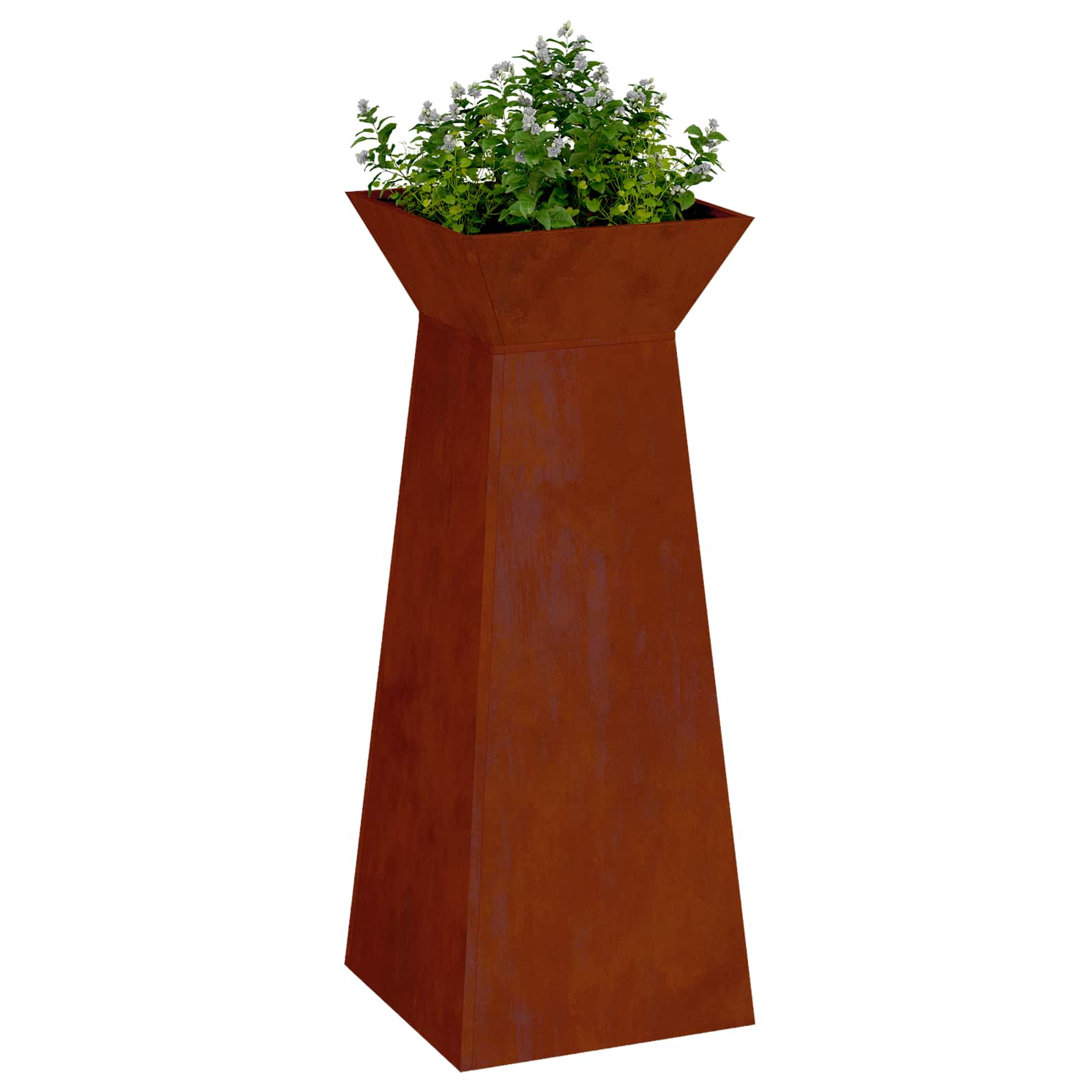 vidaXL Donica słupowa Srebrny 40 x 40 x 100 cm