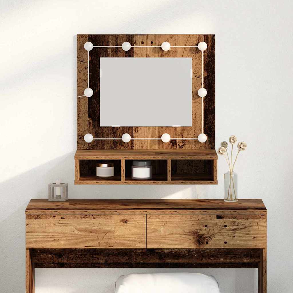 vidaXL Szafka z lustrem z półką Stare drewno 60 x 31,5 x 62 cm