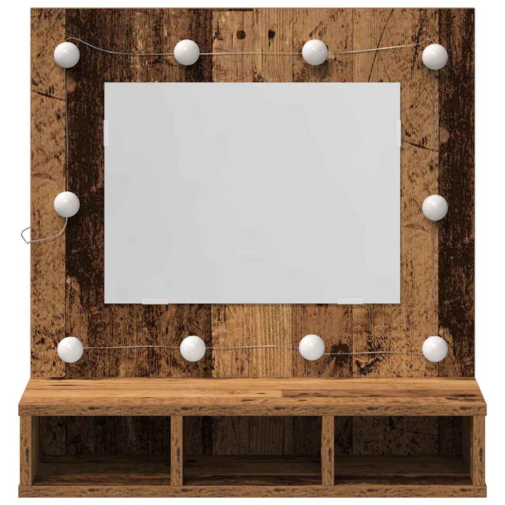 vidaXL Szafka z lustrem z półką Stare drewno 60 x 31,5 x 62 cm