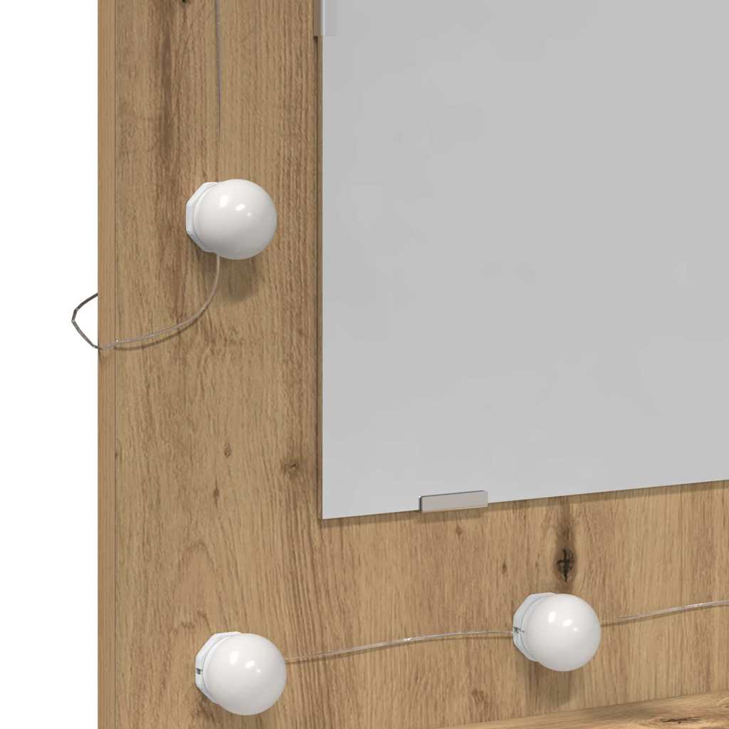 vidaXL Szafka z lustrem z półką Dąb rzemieślniczy 60 x 31,5 x 62 cm