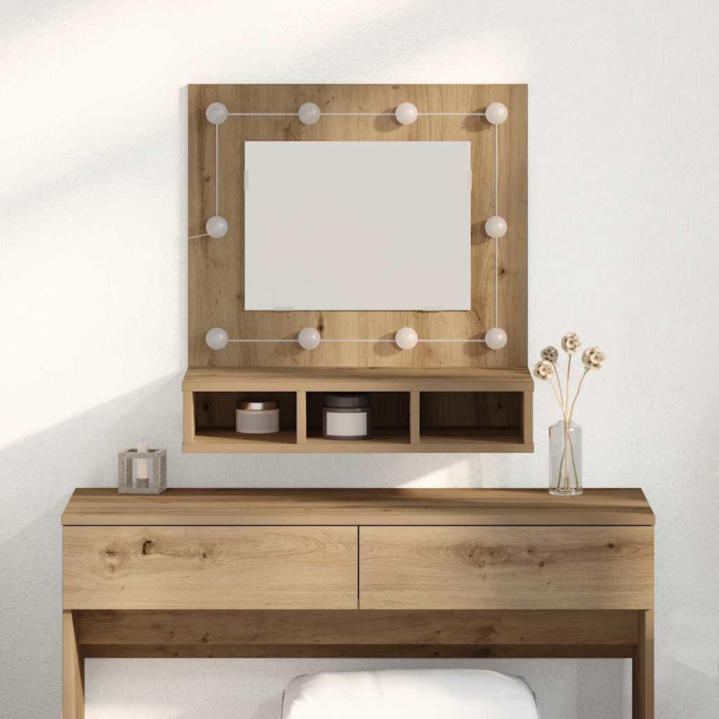 vidaXL Szafka z lustrem z półką Dąb rzemieślniczy 60 x 31,5 x 62 cm
