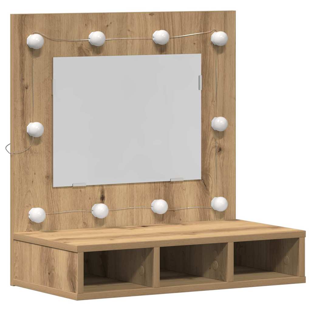 vidaXL Szafka z lustrem z półką Dąb rzemieślniczy 60 x 31,5 x 62 cm
