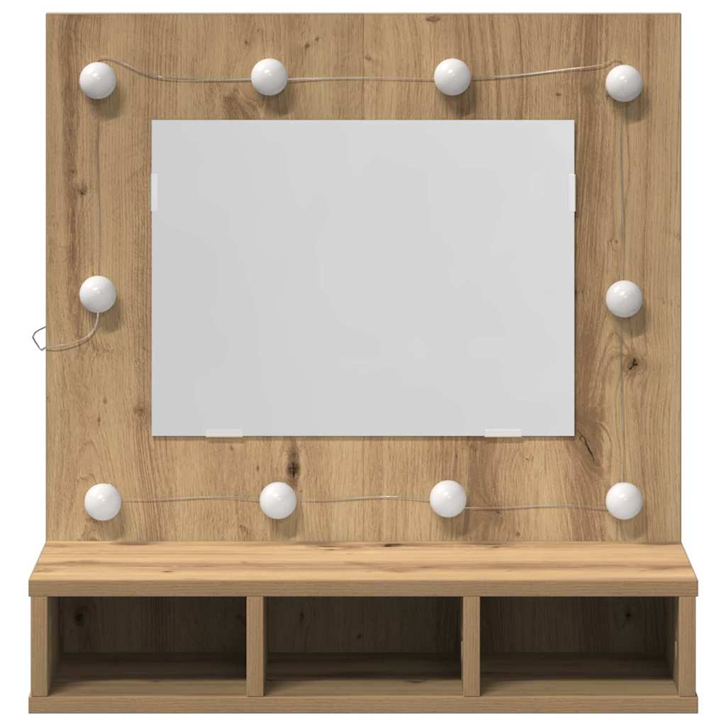 vidaXL Szafka z lustrem z półką Dąb rzemieślniczy 60 x 31,5 x 62 cm