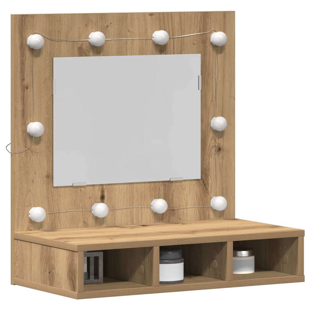 vidaXL Szafka z lustrem z półką Dąb rzemieślniczy 60 x 31,5 x 62 cm