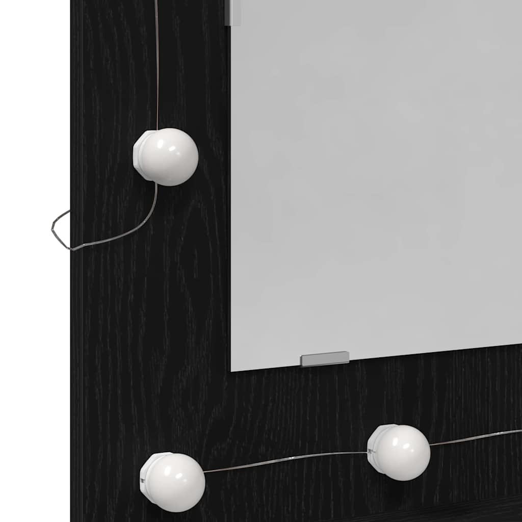 vidaXL Szafka z lustrem z półką Z lustrem Czarny Dąb 60 x 31,5 x 62 cm