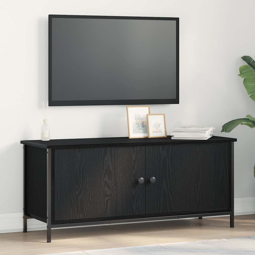 vidaXL Szafka pod telewizor Czarny Dąb 100 x 35 x 45 cm