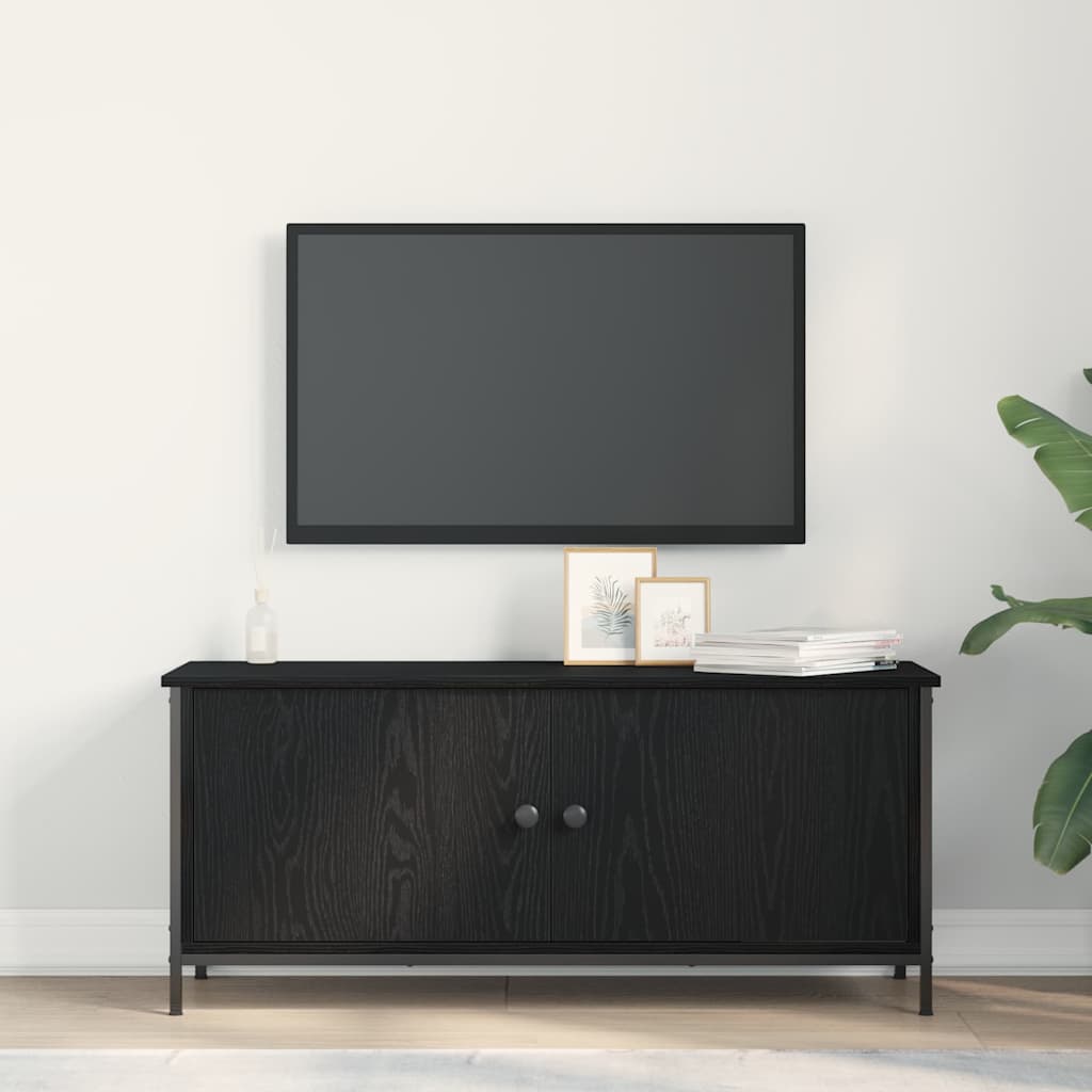 vidaXL Szafka pod telewizor Czarny Dąb 100 x 35 x 45 cm