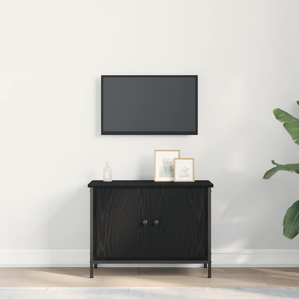 vidaXL Szafka pod telewizor Czarny Dąb 60 x 35 x 45 cm